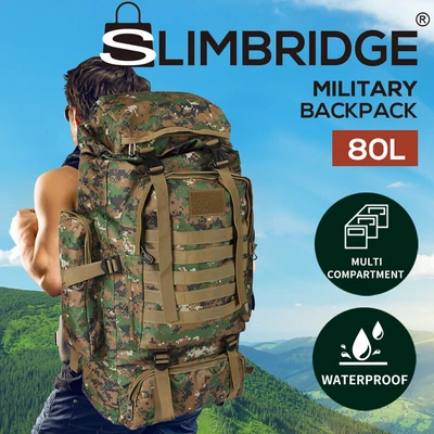 $39.99 • Buy Slimbridge 80L Military Tactical Backpack Hiking Camping Rucksack Outdoor Army