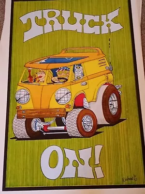 Vintage Volkswagen VW Van Poster NOS Vagabond Creations Hippie 1971  (RARE) • $59.99