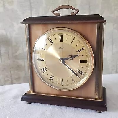 Vintage Metamec C Battery Carriage Clock Brass Bound Faux Onyx Marble  19cm Tall • £49.99