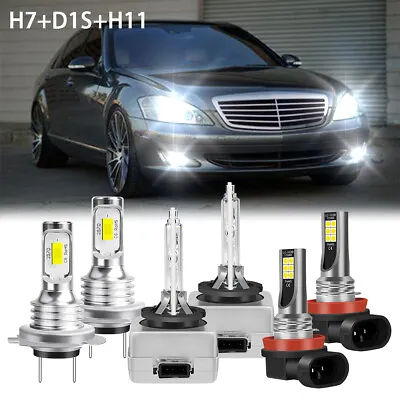 For Mercedes-Benz S550 2007-2010 LED HID Xenon Headlight High/Lo+Fog Light Bulbs • $39.94
