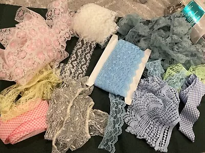 Yards &Yards Huge Lot Vintage To Now Lace Pretty Assortment Crafts JUNK Journals • $25