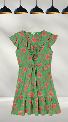 Ex Fat Face Women’s Riley Bali Jersey Dress In Bright Green (A Bit Defect) • £17.62