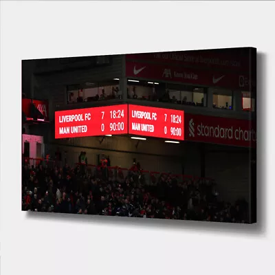 Liverpool 7-0 Man Utd 2023 Anfield Framed Canvas Wall Picture Print • £47.93