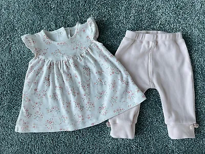 Mamas & Papas Baby Girl Top & Leggings Outfit Set - 0-3 Months/62 Cm • £3.60
