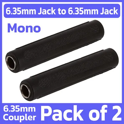 $6.99 • Buy 2 Pack 6.35mm Female To Female Coupler 1/4  Jack Mono Adapter Gender Changer