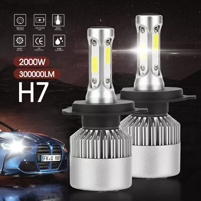 H7 2000w 300000lm Led Headlight Kit Lamp Bulbs Globes High Low Beam Upgrade • $14.99