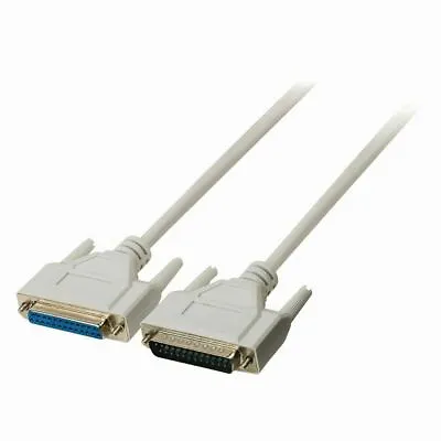 Nedis Serial Cable D-Sub 25-pin Male To D-Sub 25-pin Female 5m Ivory • £9.92