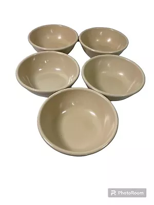 5 Vtg Retro Arrowhead Melmac Melamine Stacking Plastic Tan Cereal Bowls Usa • $14.99