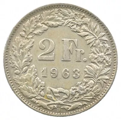 SILVER - WORLD Coin - 1963 Switzerland 2 Francs - World Silver Coin *669 • $5.50