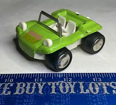 Vintage Buddy Buggy Pressed Steel Mini Green Dune Buggy Made Japan VTG Tin Rims • $14.95