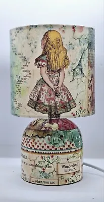 Alice In Wonderland Decoupage Table Lamp Bedside Design Night Light Gift • £39.99