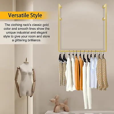 Commercial Wall Mounted Clothing Store Metal Display Hanging Hanger Rack Shelf • $45