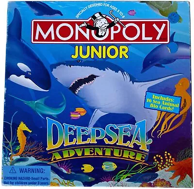 MONOPOLY JUNIOR Deep Sea Adventure BOARDGAME Retired 2000 CIB Kids Age 5 ~ 8 • $39.99