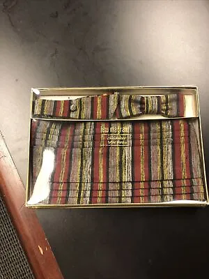 Vintage Lew Magram Cummerbund And Bow Tie Set Silk Madras 28-48 Fit • $34