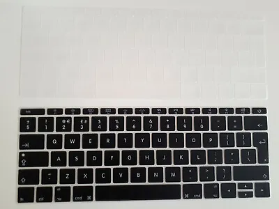 UK EU Keyboard Skin Cover For Apple MacBook PRO 13 A1708 (Retina) Clear & Black • £3.95