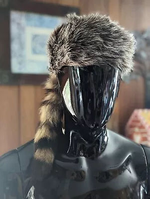 Davy Crockett Coonskin Hat | Raccoon Fur With Tail • $22