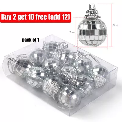 Mirror Disco Ball Silver Hanging Glitter Ball For Home DJ Party Stage Lighting • £2.36