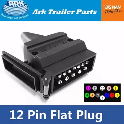 $28 • Buy Ark Trailer Connector 12 Pin Flat Plastic Plug Male