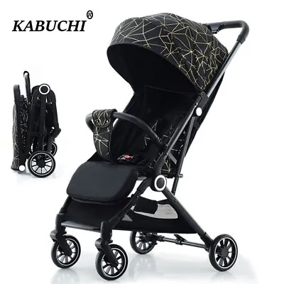 Portable Baby Stroller One-Hand Folding Pushchair W/Adjustable Backrest Footrest • £89.99