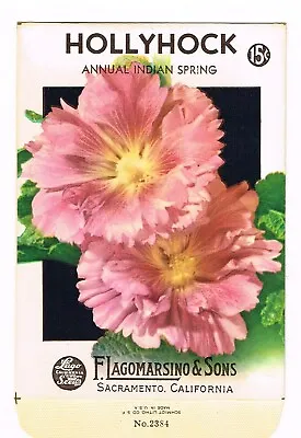 Original Vintage Seed Packets Flowers C1930s-1940s Sacramento Hollyhock Annual • $5.95