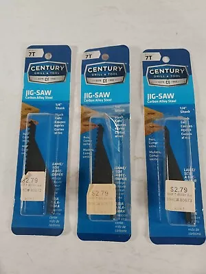 Century Drill Lot Of 3 Jig Saw Carbon Alloy Steel Blade 1/4  Shank #06607 7T • $4.08