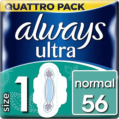 £9.99 • Buy Always Ultra Normal Sanitary Pads Towels With WingsSize 1 Pack Of 56 - 168 Total