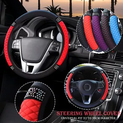 Auto Steering Wheel Cover Leather Universal Car Steering Wheel Covers Anti Slip • $17.07