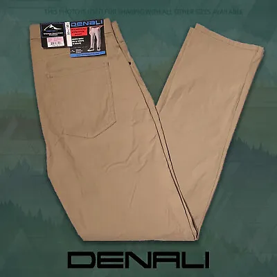 NWT Denali Men's Technical Stretch Pants Elastic Waist Delta Khaki All Sizes • $29.99