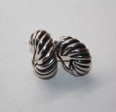 David Yurman Sterling Silver Cable Shrimp Earrings W/ 14k Post & Omega [034GRA] • $219.99