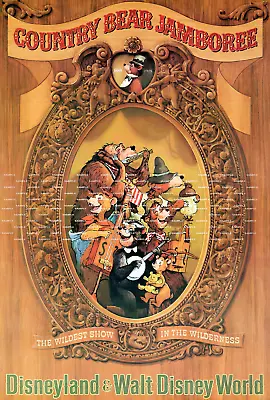 Vintage Disney ( Country Bear Jamboree ) Collector's Poster Print - B2G1F • $12.99