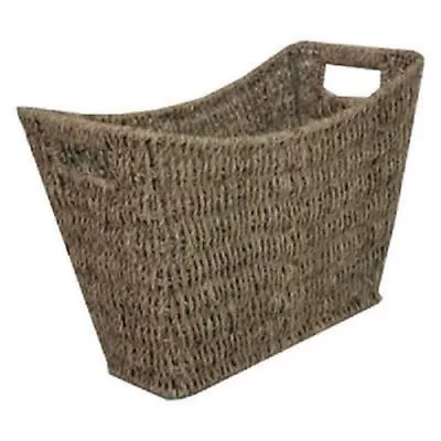 £12.88 • Buy Seagrass Magazine Rack Holder Stylish Curved Newspaper Basket Inset Handles 