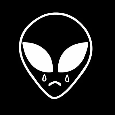 CRYING SAD ALIEN HEAD Vinyl Decal Sticker FREE USA SHIPPING UFO FACE SPACE • $1.99