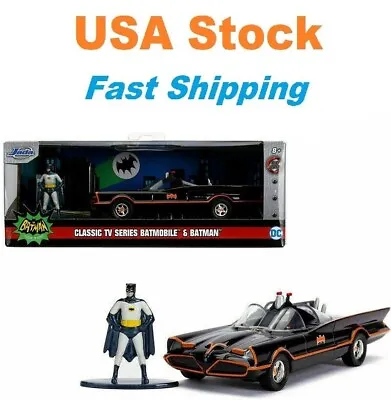 Batman Batmobile 1966 Classic Batmobile W Batman Figure Jada DiecastCar 5  1:32 • $12.99