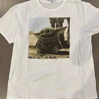 Mandalorian The Child Baby Yoda T-Shirt Size XL White Used 1 Time • $7.99