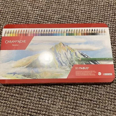 CARAN D'ACHE Pablo Colour Pencils Set/Tin Of 80 Brand New • £129.99