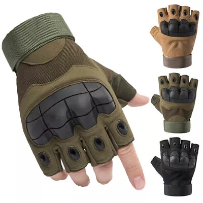 Fingerless Half-Finger Tactical Gloves Motorcycle Driving Gloves Riding Gloves • $14.99