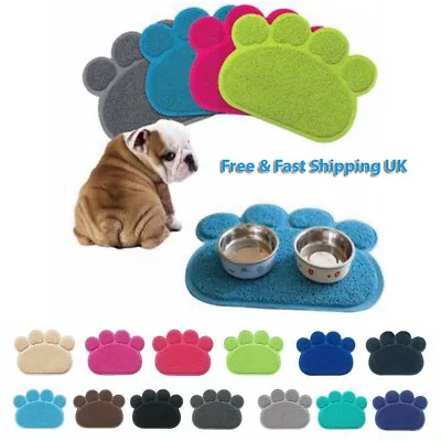 £4.49 • Buy Multi-Purpose PAW Shape Pet Feeding Mat  Small Dog/Puppy/Cat Food Bowl Place Mat
