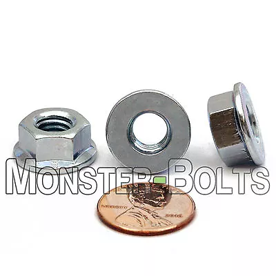 (10) M8-1.25 / 8mm - Zinc Hex Flange Nuts Metric Class 8 DIN 6923 RoHS CR+3 • $5.52