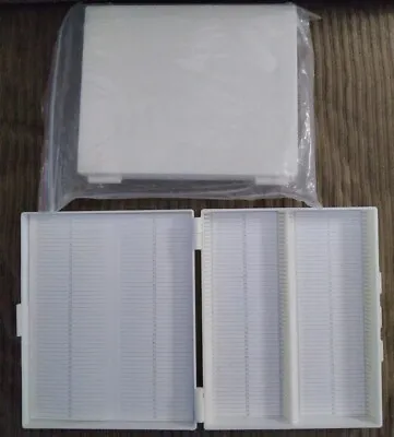 Lot Of 2 White Plastic Rectangular 100 Slides Microscope Boxes P11008 • $21.99