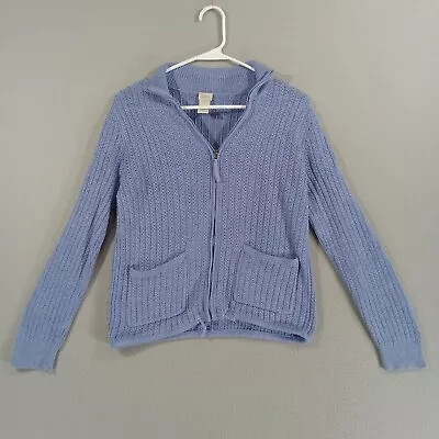 J Jill Sweater Womens S Blue Full Zip Cardigan Pockets Rayon Blend • $10.32