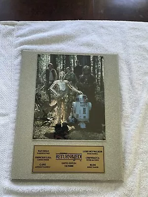Vintage Star Wars Return Of The Jedi Limited Edition Photo Plaque Certified • $50