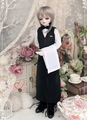 1/6 1/4 1/3 Uncle ID BJD Clothes Striped Formal Suit Vest+Shirt+Pants Dark Gray • $24.66