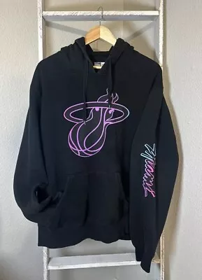 RARE Unisex XL EUC Miami Heat Pullover Hoodie Shirt New Era Tie Dye Graffiti • $24.99