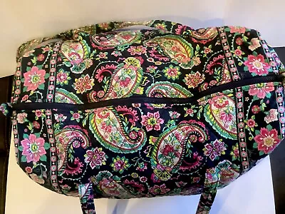 Gently Used ~Vera Bradley Petal Paisley Duffle Bag 12X21X12 HUGE • $52.24