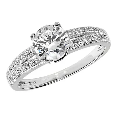 Sterling Silver Solitaire Ring Engagement Gemstone 925 Hallmarked Size K - T • £26.39