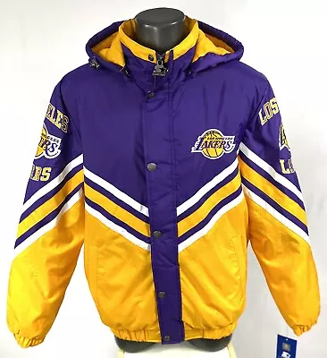 LOS ANGELES LAKERS STARTER Hooded  FIELD COMMANDER  Jacket 2021 S M L XL 2X • $125.99