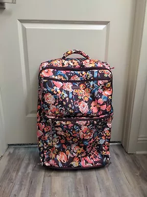 VERA BRADLEY Pink Floral Large Rolling Suitcase Luggage • $90