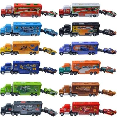$13.30 • Buy Disney Pixar Cars NO.95 Lightning Mack Truck& Racer Car 1:55 Diecast Kid Toy