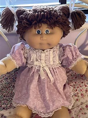 Beautiful Cabbage Patch Jesmar HM1 Brown Poodle 2 Ponies Hair Blue Eyes 84 TLC • $88.43