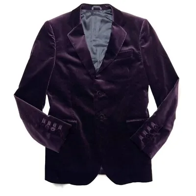 Byblos Velvet Suit Jacket Italian Made Purple Speckled Long Sleeve USA 12 Party • $110